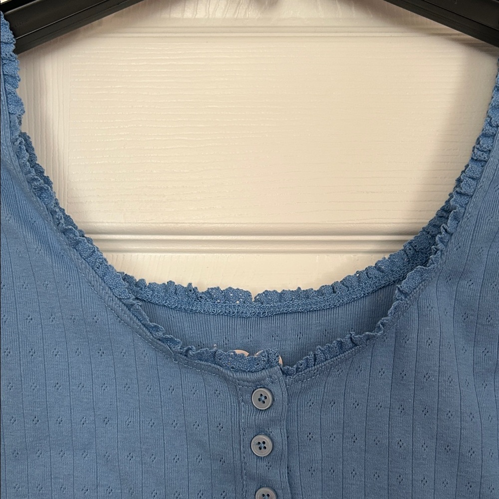 SO Blue Ribbed Tank Top - Picture 3 of 4